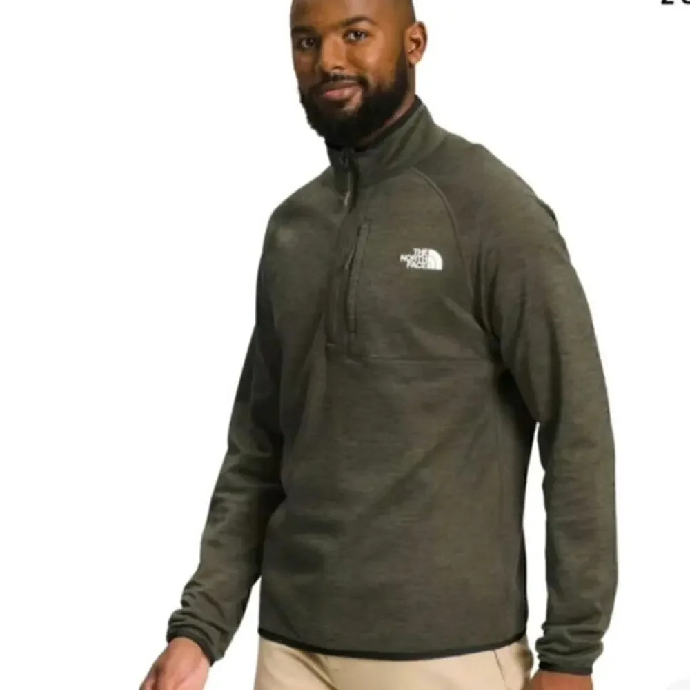The North Face Canyonland 1/2 Zip Fleece Jacket in Taupe Green Heather, sz Small